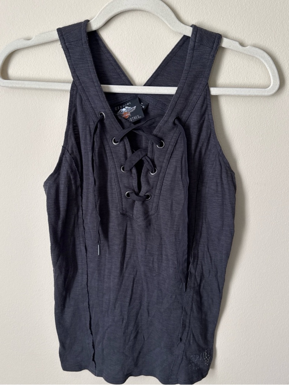 Harley-Davidson Black Lace-Up Racerback Tank